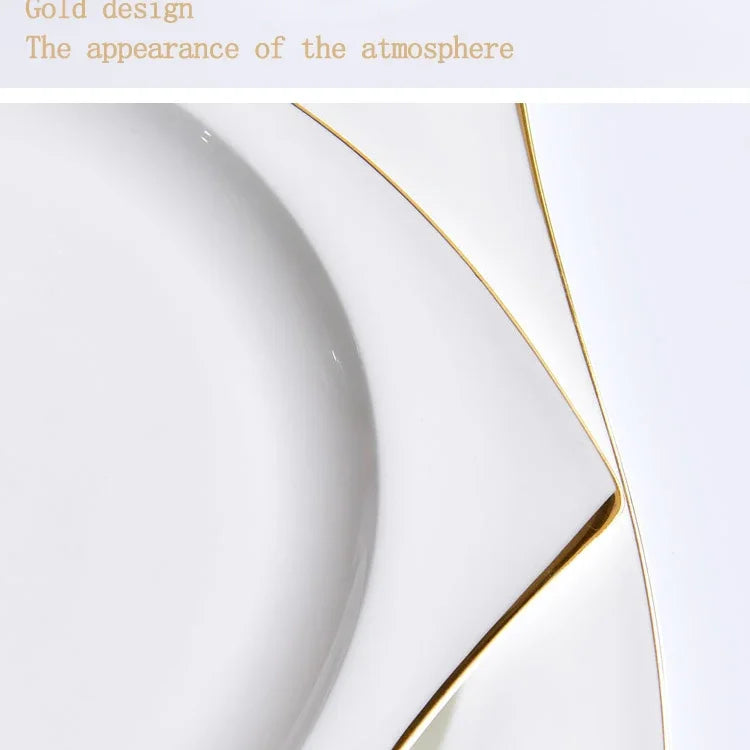 Ceramic Square Plates and Bowl Set Dinner Set Plates and Dishes Bone Porcelain Tableware Phnom Penh Cutlery Kitchen Accessories