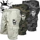Pantalones cortos casuales multibolsillos de moda para hombre, pantalones deportivos holgados, pantalones cortos tácticos de camuflaje.