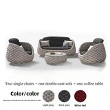 Outdoor Seat Outdoor Rattan Sofa Courtyard Combination Double Chair Leisure Terrace Villa Living Room Balcony Furniture Home