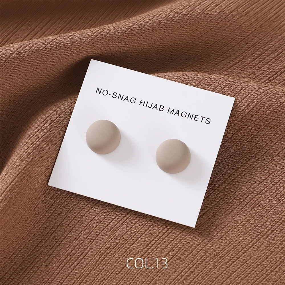 Safe macaron cor hijab broche forte chapeamento de metal magnético hijab clipe luxo sem buraco pinos broches ímã para lenço muçulmano