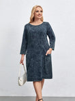 Vestido jeans casual feminino plus size solto ajuste mini vestido várias cores disponíveis
