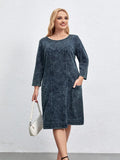Vestido jeans casual feminino plus size solto ajuste mini vestido várias cores disponíveis
