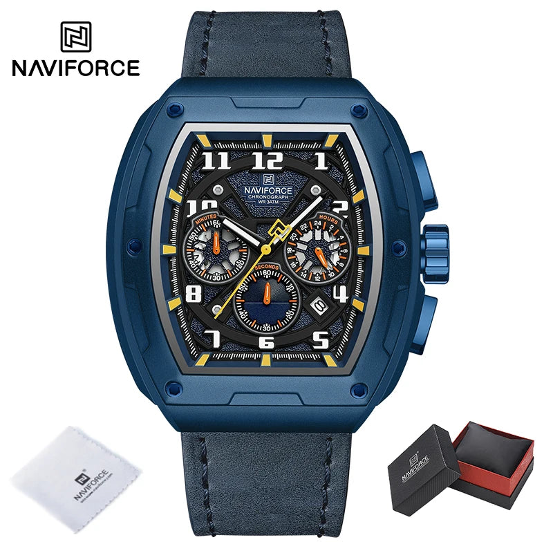 NAVIFORCE Luxury Brand Men Sports Watch Quartz 24 Hours Chronograph Waterproof Male Wristwatches Date Display Clock Reloj Hombre