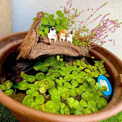 Fishing Cat Ornaments Fish Tank Landscaping Aquarium Decoration Mini Cat Statue Fish Tank Accessories Household Supplies