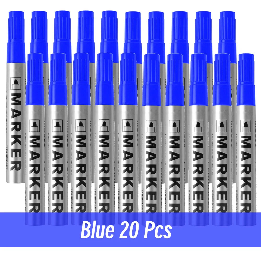 Permanent Paint Marker Pen Waterproof Black Pen for Tire Oily Markers Quick Drying Signature Pen Stationery Supplies