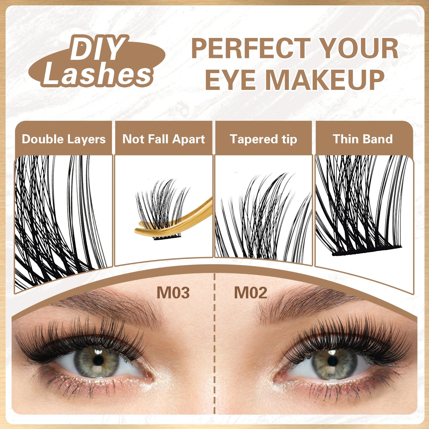 Sanishi diy conjunto de extensão de cílios-240 modelador de cílios naturais, 9-16mm comprimento misto conjunto de cílios individuais, extensões de cílios diy