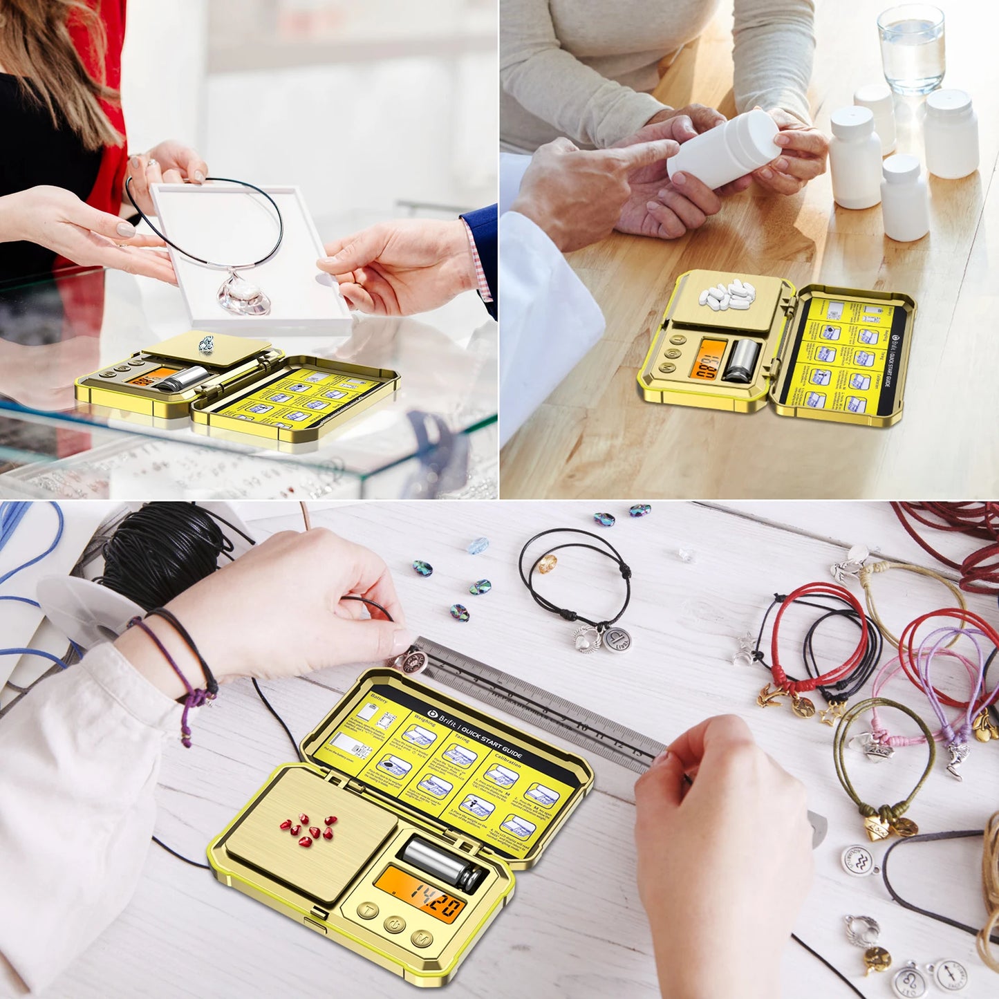 Digital Jewelry Scale 200g 0.01g Pocket Scales with 50g Calibration Weight Electronic Smart Scale for Professional Weighing