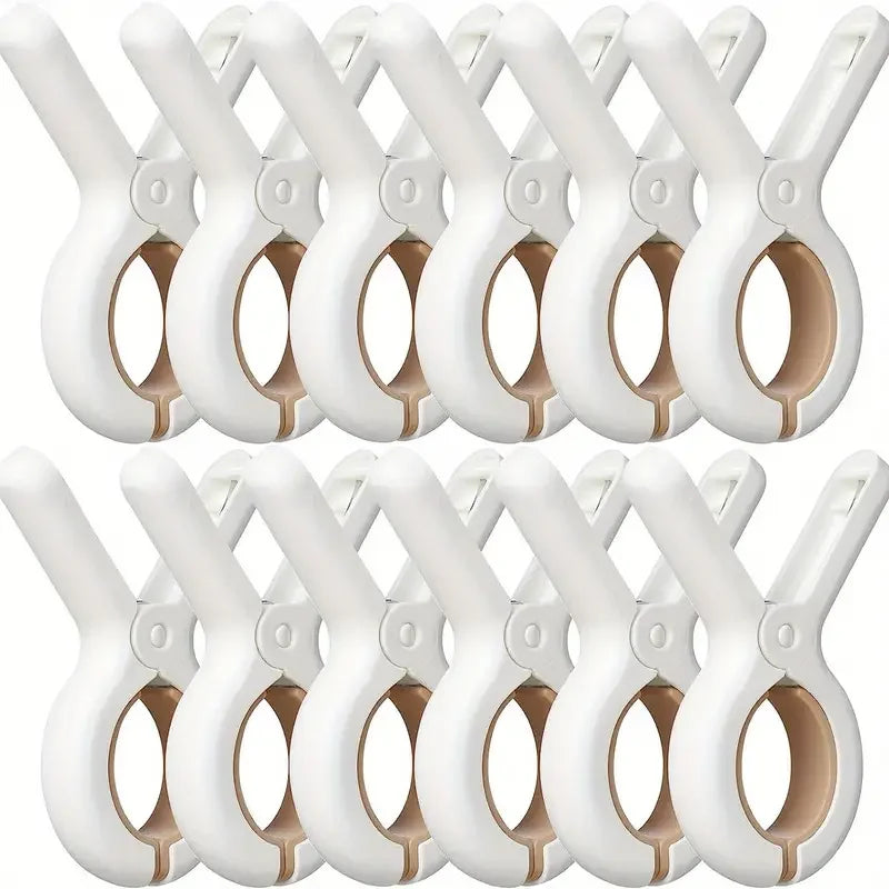 Paquete de 12 pinzas de plástico para ropa con resortes antioxidantes resistentes, pinzas resistentes para toallas de playa, pinzas para la ropa para mantener tu toalla seca.