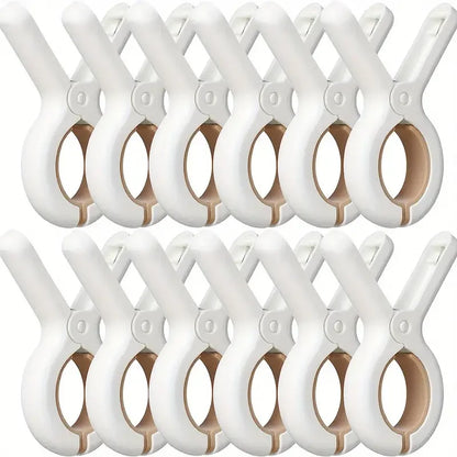 Paquete de 12 pinzas de plástico para ropa con resortes antioxidantes resistentes, pinzas resistentes para toallas de playa, pinzas para la ropa para mantener tu toalla seca.