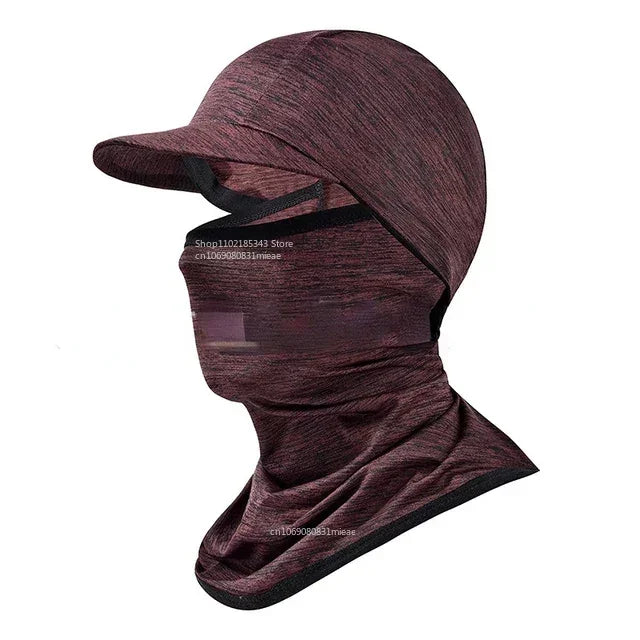 Gorro con capucha y protector solar para la cara, protección UV, de seda fría, para hombres y mujeres, ciclismo, escalada, correr, protector solar, capota de montar