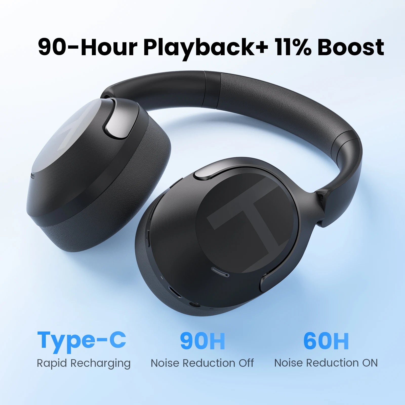 Fone de Ouvido Sem Fio HAYLOU S40 ANC com Cancelamento de Ruído de 50dB, Áudio Espacial 3D Hi-Res, LDAC, Bluetooth 6.0 e Design Over-Ear