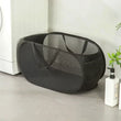 Durable Collapsible Laundry Basket, Mesh Pop Up Laundry Hamper With Side Pocket, Foldable Clothes Storage Hamper With Reinforced