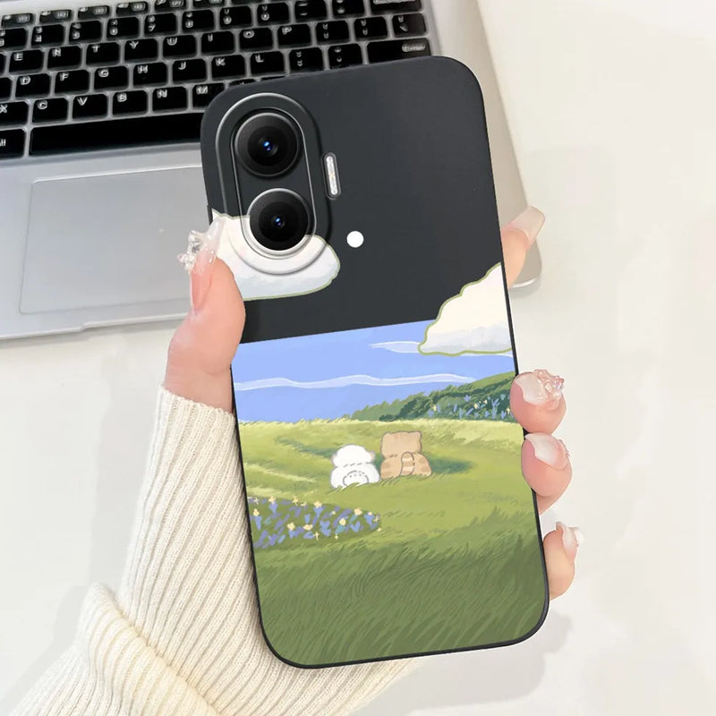 For Xiaomi Poco F7 Phone Cover For Redmi Turbo 4 Pro 5G Case Silicone Cute Cartoon Fashion Luxury Love Shockproof Bumper Funda