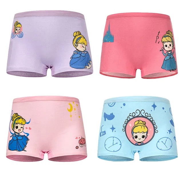 4 peças/lote design crianças meninas calcinha de algodão macio bonito dos desenhos animados unicórnio criança roupa interior para meninas crianças boxer respirável