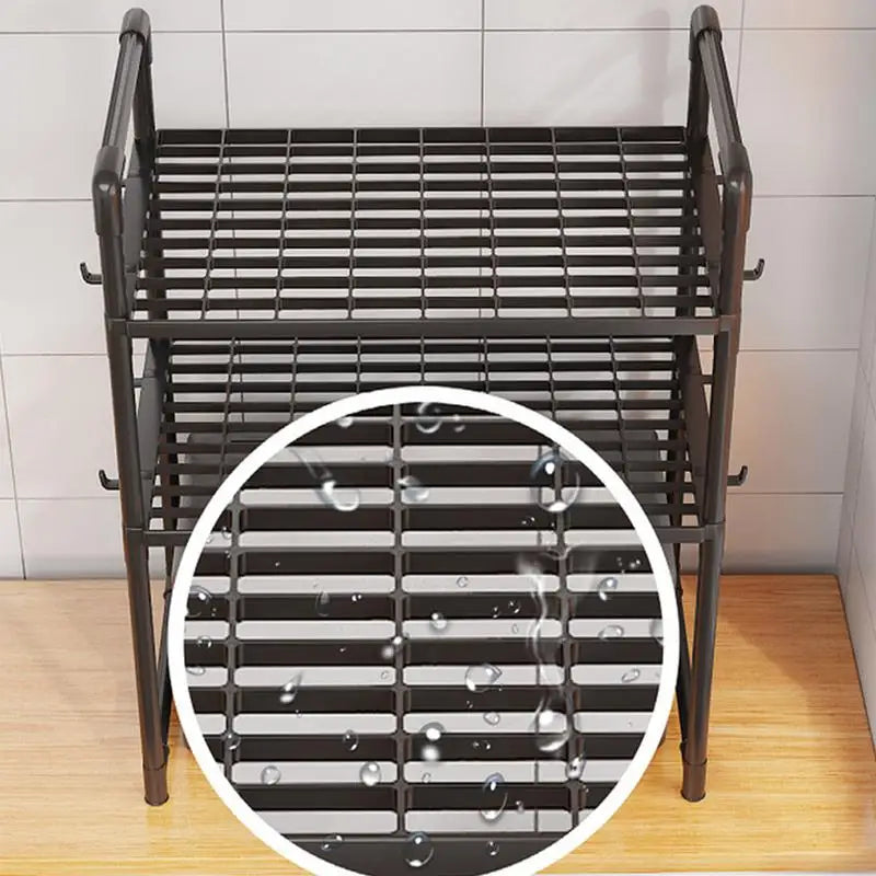Kitchen Storage Rack Multi-Layer Microwave Rack Adjustable Standing Countertop Condiment Oven Organizer Shelf Kitchen Accessorie