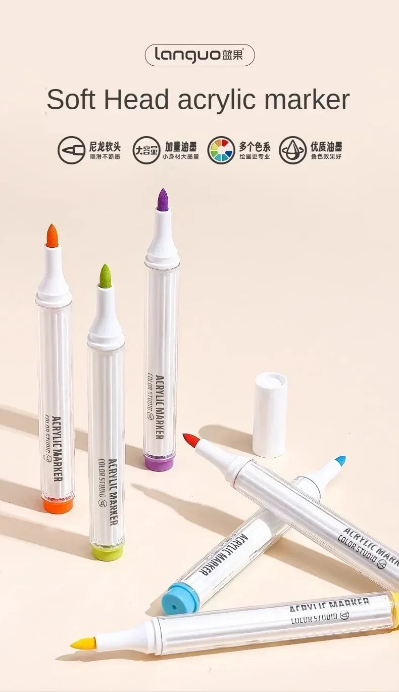 9/144 Colors Acrylic Paint Art Marker Pen DIY Painting Drawing for Card Ceramic Stone Mug Glass Fabric Clothes Art Supplies