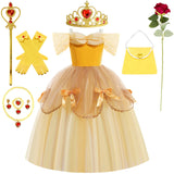 Children's Halloween Role Play Fairy Princess Belle Dress Xmas Carnival Masquerade Performance Birthday Party Fancy Girl Clothes