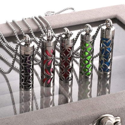 2023 New Aromatherapy Jewelry Necklaces Essential Oil Diffuser Necklace Stainless Steel Open Locket Aroma Scent Perfume Necklace