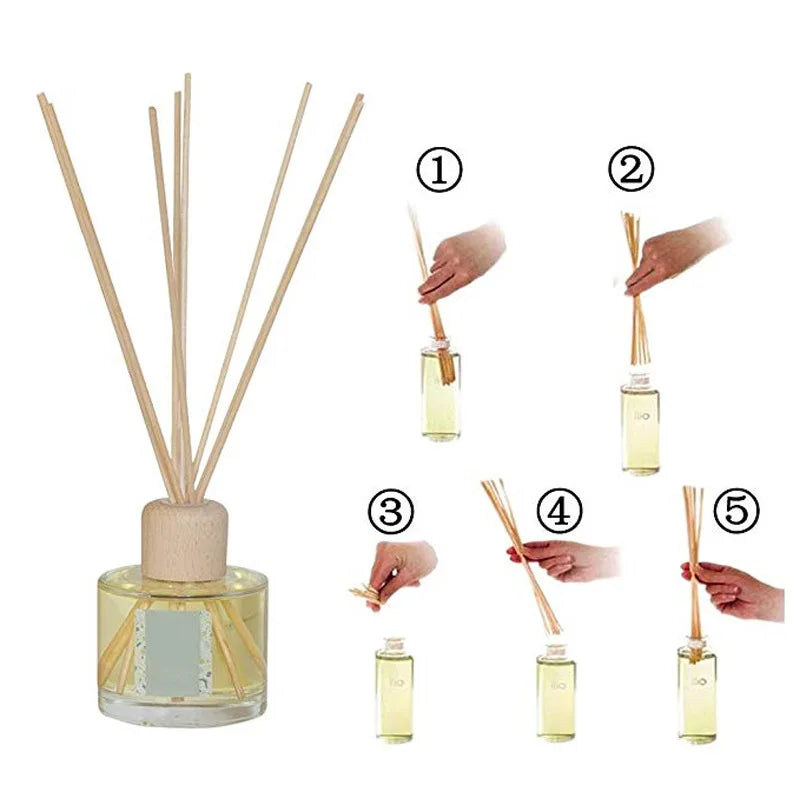 50pcs 10/19/22/24/30/35/40cm Natural Rattan Sticks Reed Diffuser Home Fragrance Reed Sticks Aromatherapy Diffuser Refill Sticks