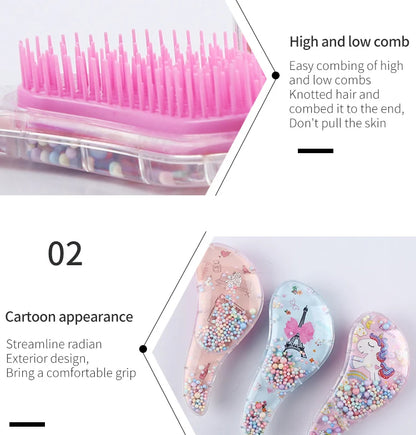 Children's Hair Smoothing Comb Anti-static Massage Hair Brush Tangle Detangle Shower Massage Hairbrush Comb Salon Hair Styl Tool