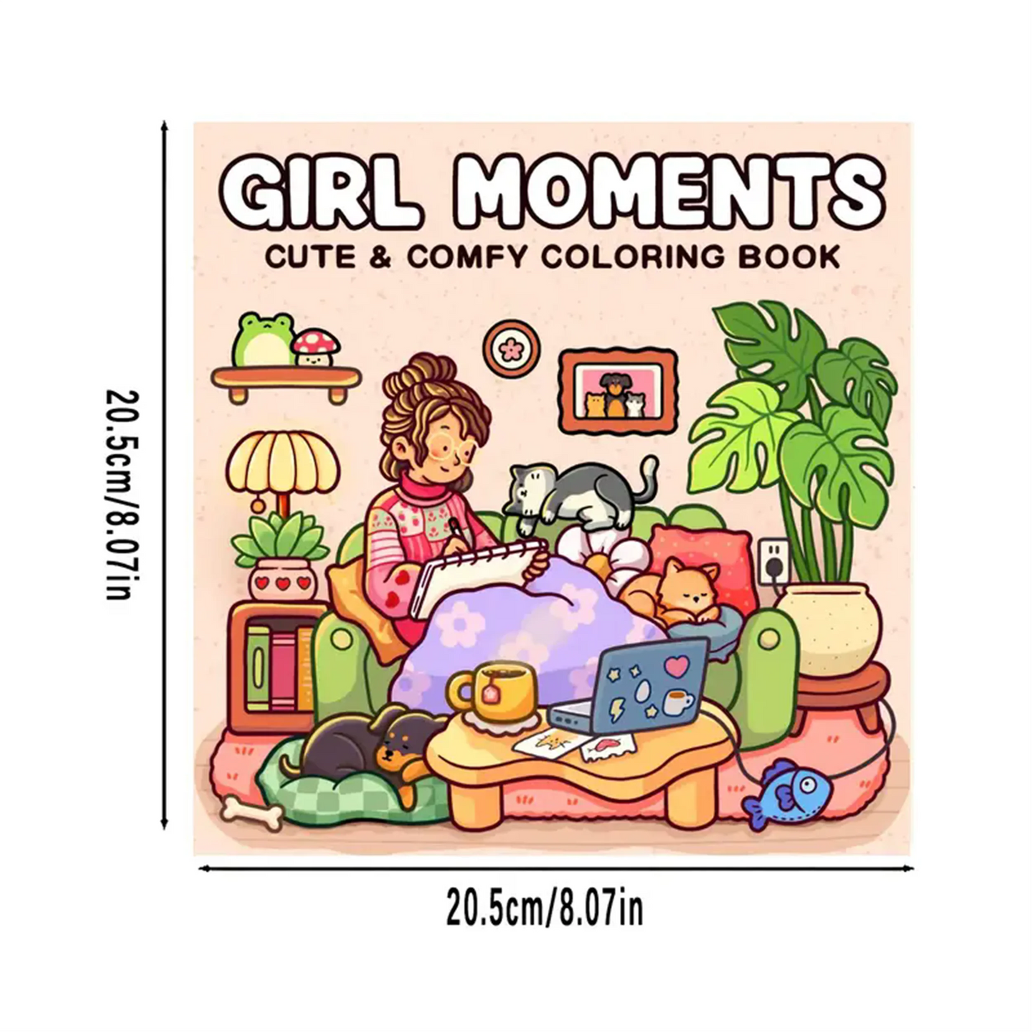 Cozy Atmosphere Relaxing Coloring Book for Adults and Teens Bold Easy-to-follow Patterns and Girl Moments