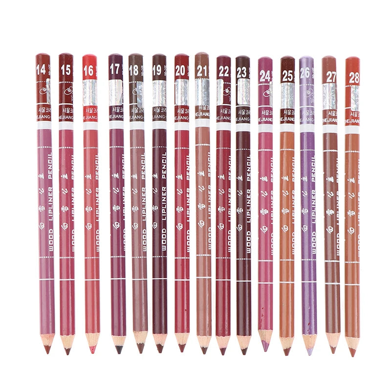 Professional Wood Lip liner Waterproof Lady Charming Lip Liner Soft Pencil Makeup Women's Long Lasting Cosmetic Tool 28Color