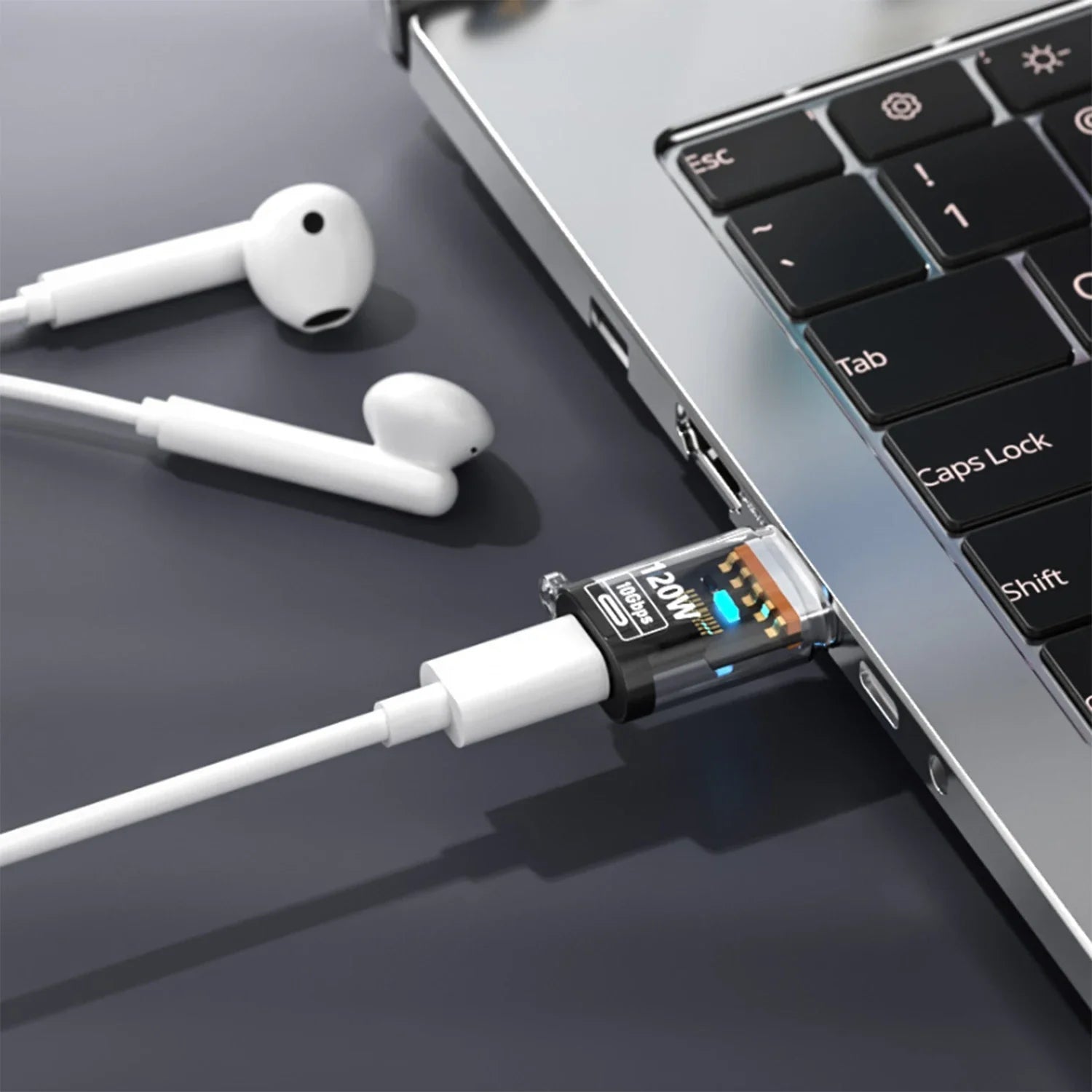 120W USB C OTG Adapter USB To Type C Data Transfer Charging Adapter 10Gbps USB Female To Type C Male Connector for IPhone 16 15