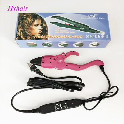 No.4 ajustar temperatura conector de fusão de extensão de cabelo/extensão de cabelo ferro de fusão eua plug 110v preto cor rosa conector de cabelo