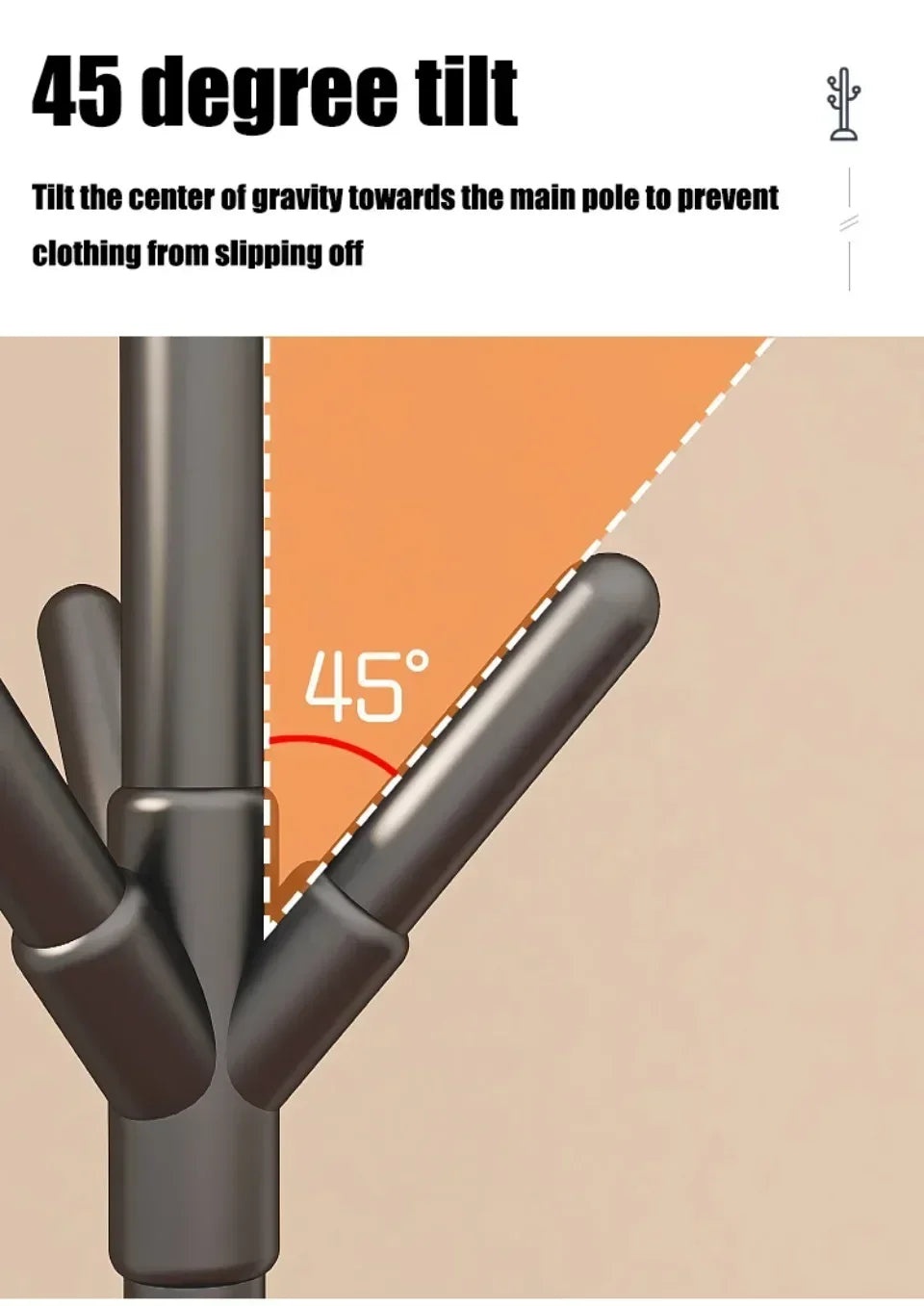 2025New Standing Coat Rack Hook Household Clothes Hanger Floor Standing Bedroom Clothing Storage Rack Save Space Clothing Racks