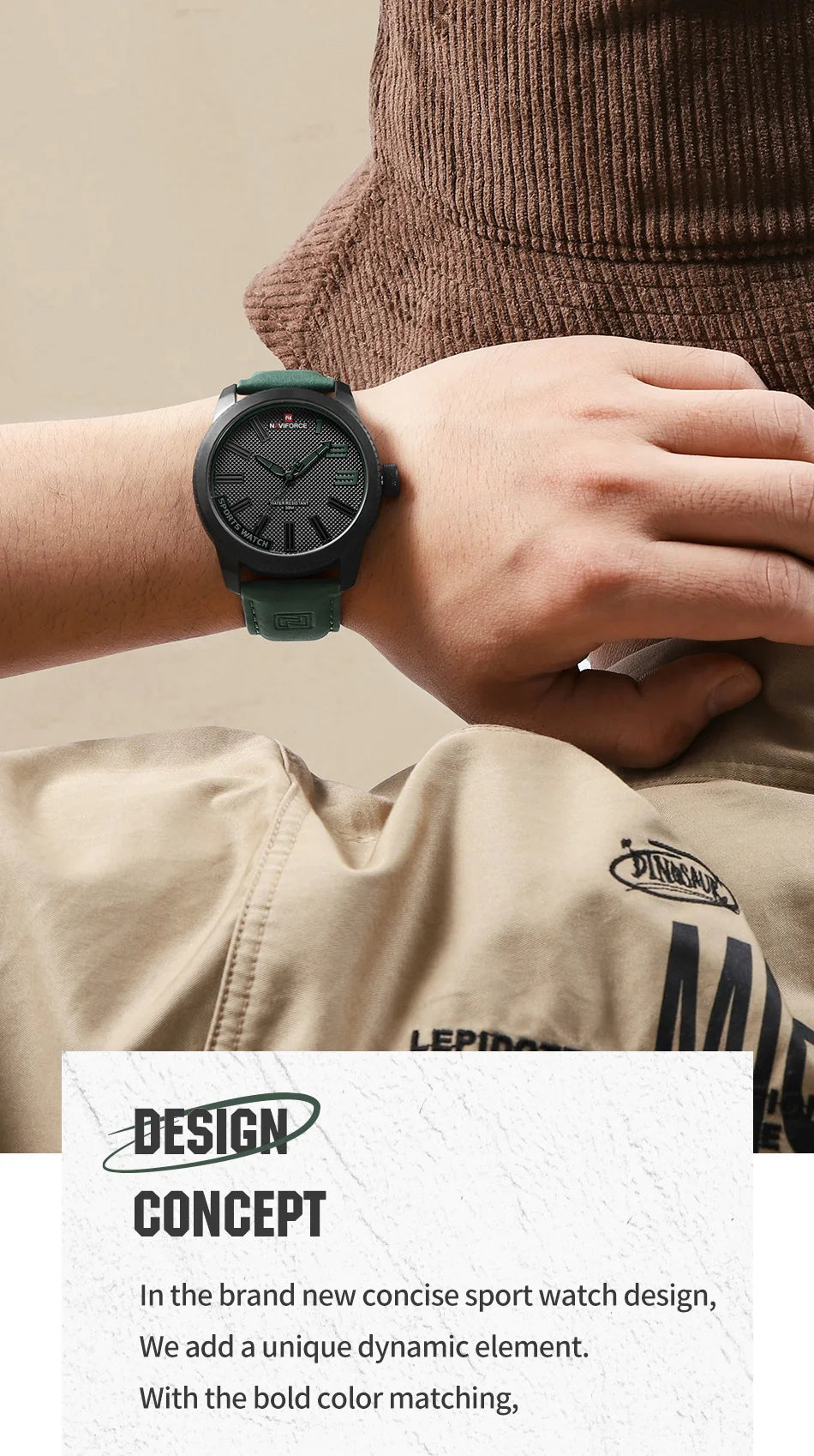 NAVIFORCE Popular Male Wristwatch Military Sports Shockproof Waterproof Leather Watch Men Fashion Casual Clock Relogio Masculino