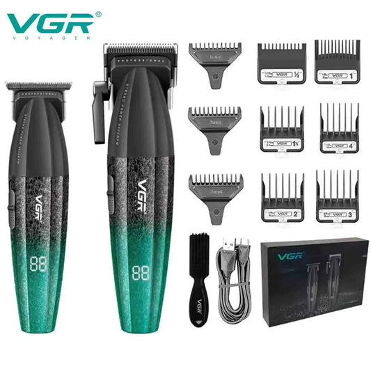 VGR Hair Trimmer Professional Hair Clippers Adjustable Hair Cutting Machine 9000 RPM Cordless Clippers and Trimmers Set V-640 S3