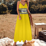 New York Yellow Taxi Cab Off Duty Sleeveless Dress for women, Summer 2023