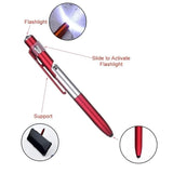 Newest 4-In-1 Multifunction Ballpoint Pen LED Light Fold Phone Holder Night Read Writing Pencil Office School Student Stationery