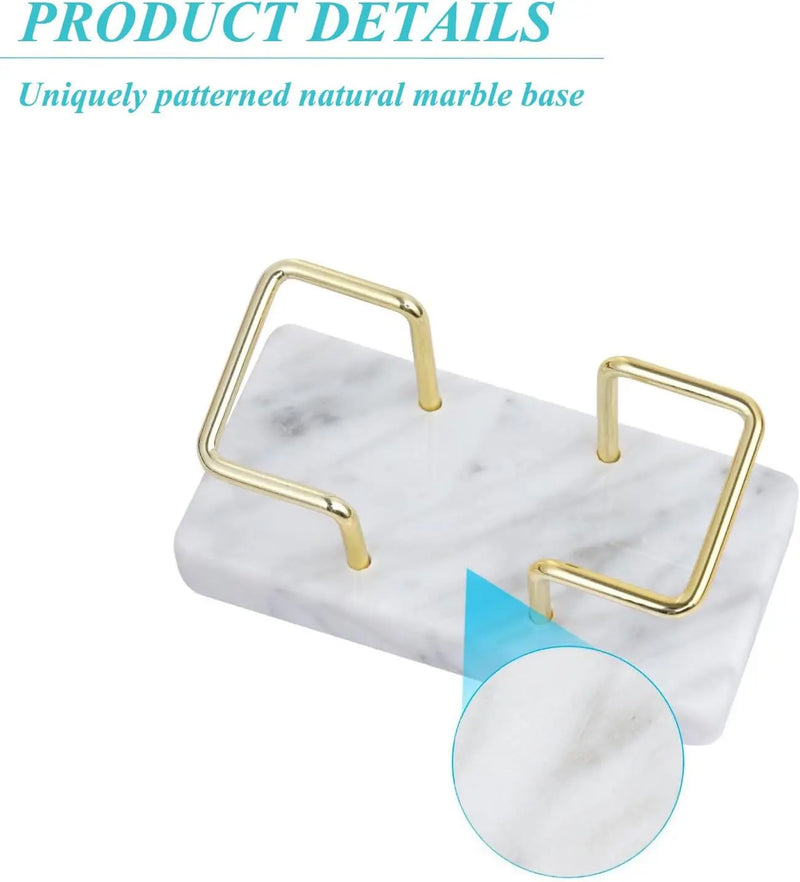 Marble Business Card Holder Organizer Desktop  Name Card Display Stand Table Memo Pad Cards Storage Shelf Office Supplies