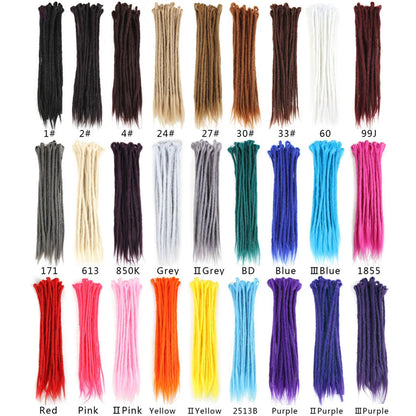 20 Polegada sintético 100% artesanal dreadlock extensões de cabelo fino crochê trançado cabelo backcombed dreads reggae estilo cabelo hippie