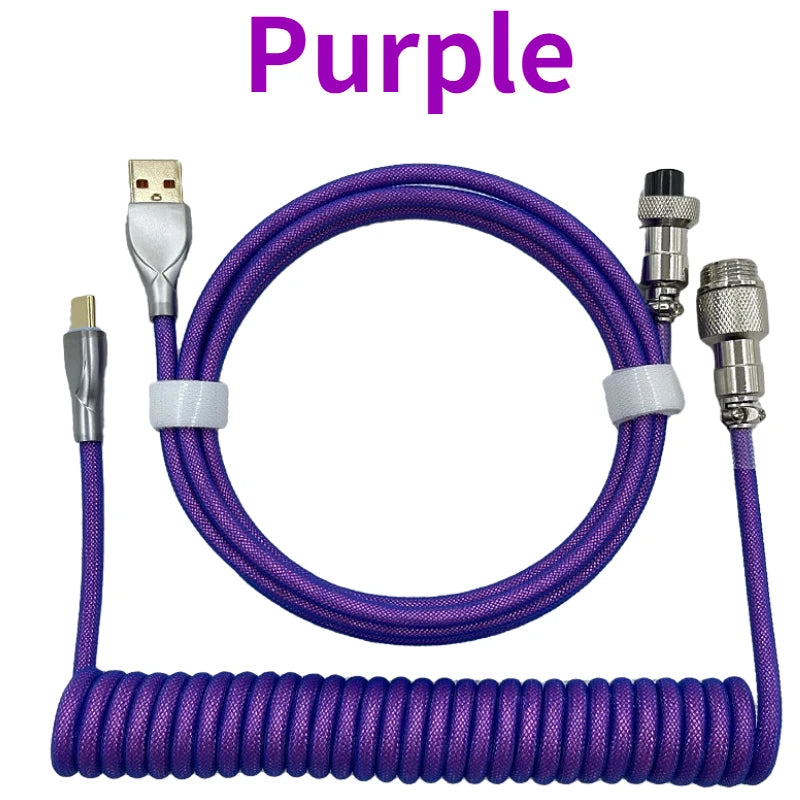 Coiled cable type C Mechanical keyboard wire USB keyboard cable  mechanical keyboard Aviator Desktop Computer Aviation Connector