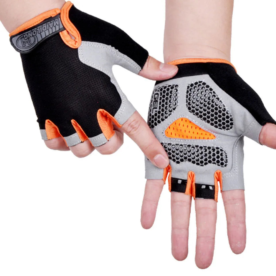 Guantes de entrenamiento de pesas pesadas para gimnasio, fitness, para hombres y mujeres, culturismo, medio dedo, antideslizantes, soporte de muñeca, levantamiento de pesas, deportes