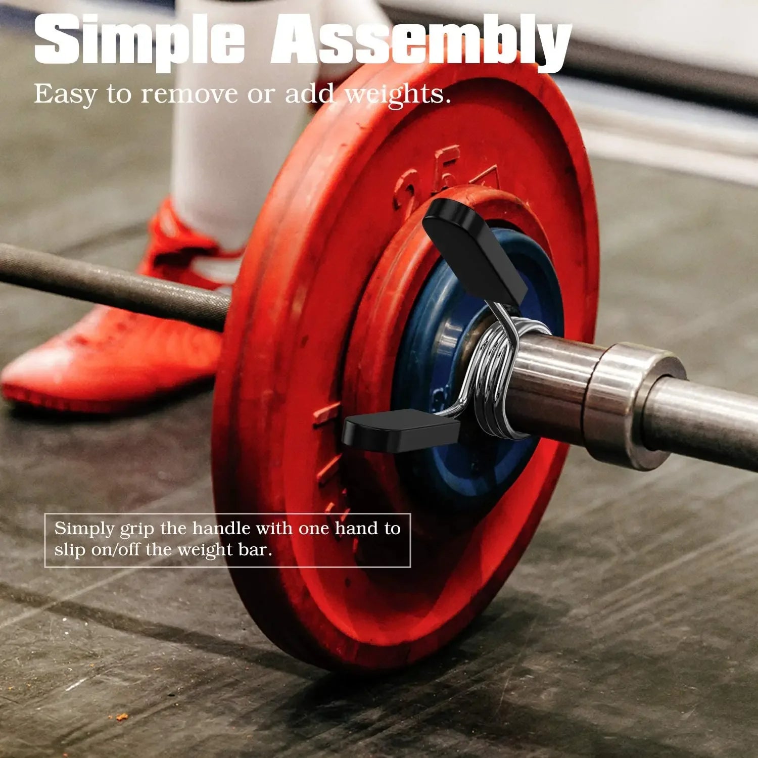 2 Piece 25/28/30mm Barbell Clamp Spring Collar Clips Gym Weight Dumbbell Lock Standard Lifting Kit Barbell Lock