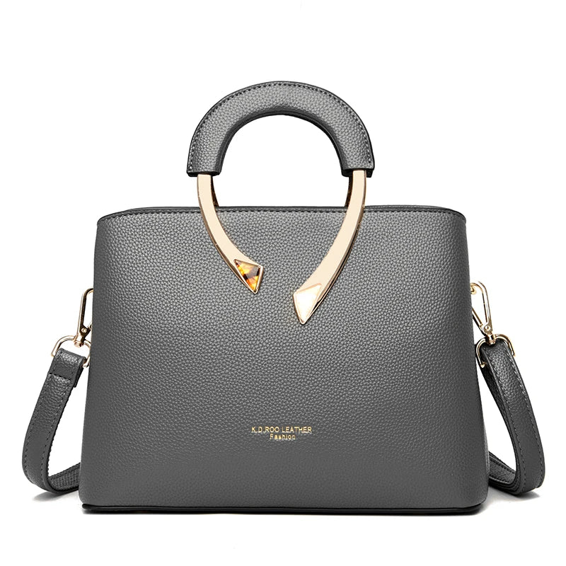 2026 New Style Crossbody Bag Medium Mom Bag Lychee Pattern Large Soft PU Zipper Closure Daily Use Fashionable Ladies Handbag Sac