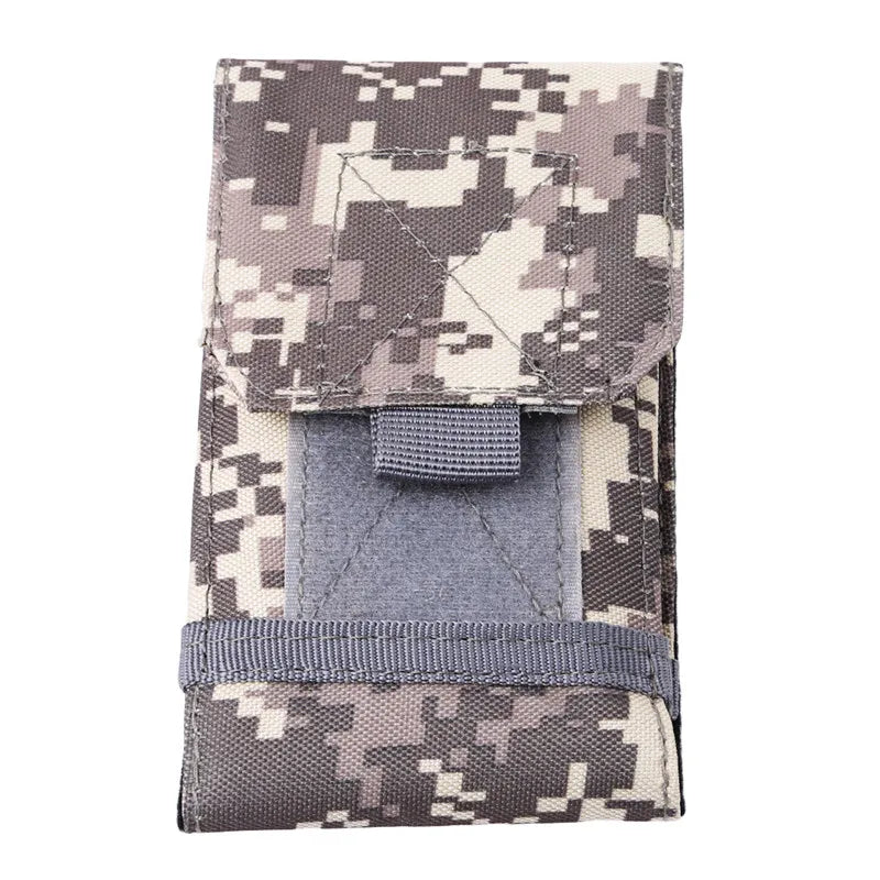 Bolsa de camuflaje para exteriores, soporte para teléfono, funda deportiva para cinturón, impermeable, de nailon, EDC, para caza deportiva, bolsas de camuflaje en mochila