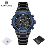 NAVIFORCE Original Watch for Men 2025 New Stainless Steel Waterproof Chronograph Classic Quartz Wristwatch Brand Men Watch Gifts