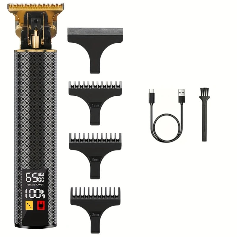T9 LCD Electric Hair Trimmer Oil Shaving Head Electric Clipper Engraving Electric Clipper Hair Precision Trimmer for Men Care