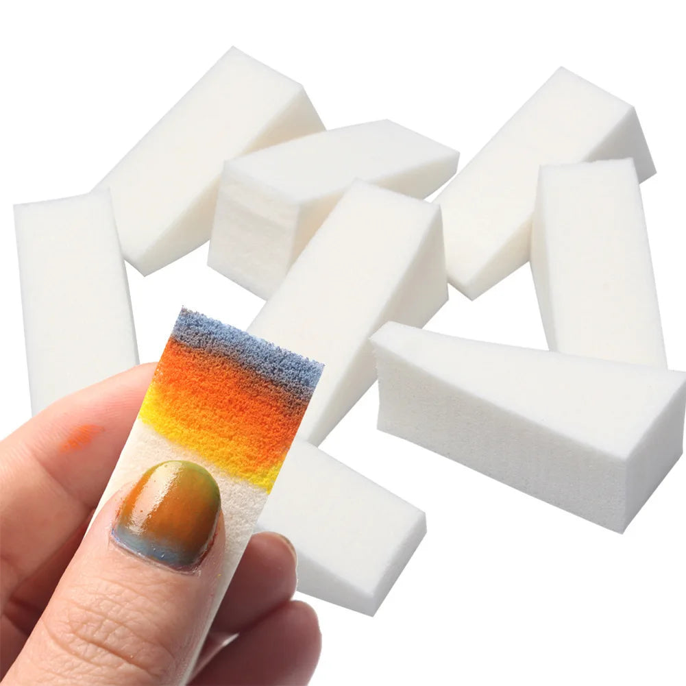 Esponja macia Escova de unhas, Triângulo Branco, Efeito Gradiente, Pintura, Gel, Halo Dyeing Tool, DIY, Maquiagem Manicure, Q9, 20 Pcs, 50Pcs