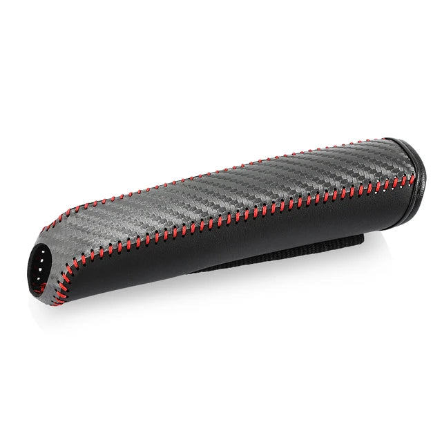 Funda de cuero de fibra de carbono para freno de mano de coche, funda protectora, protección para freno de mano, accesorios para el interior del coche 