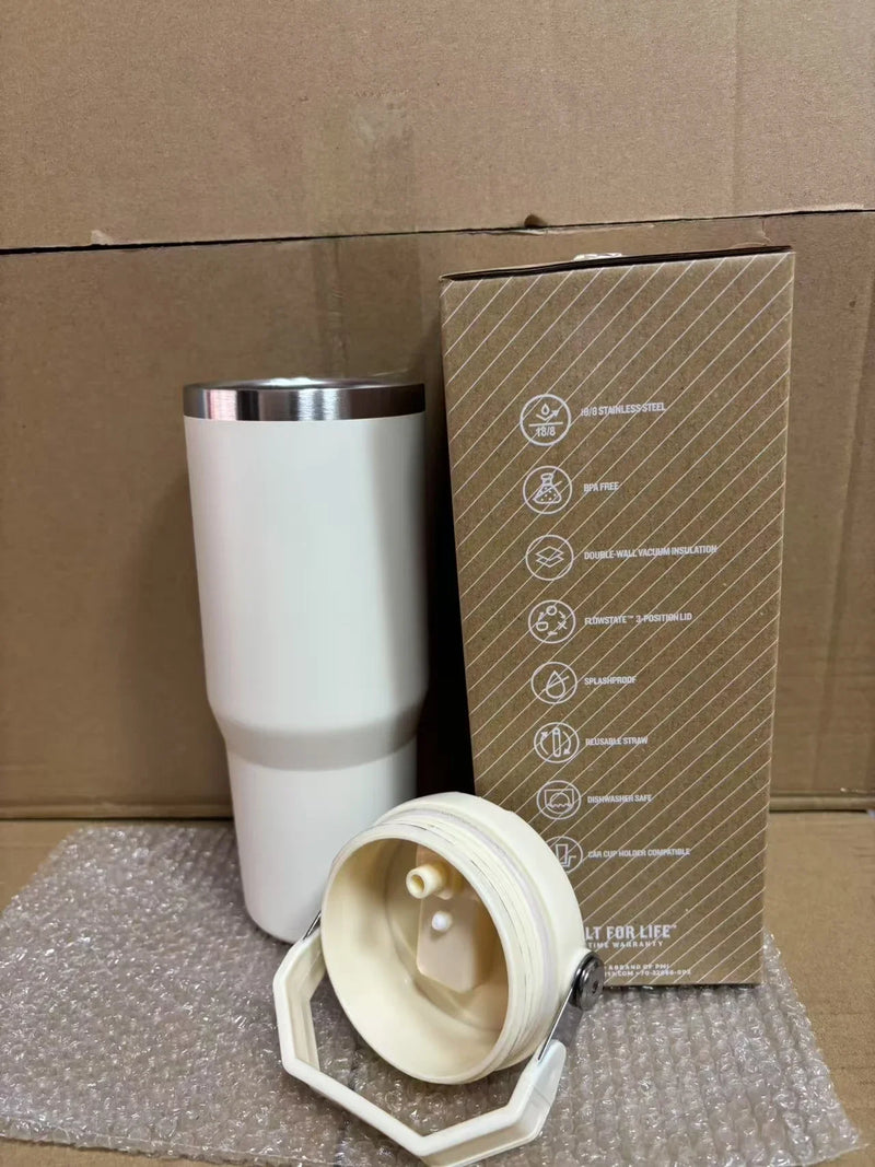 30 oz Premium Steel Travel Cup with Non-Slip Base - Car, Office, Hiking, Leak and Sweat Resistant Design