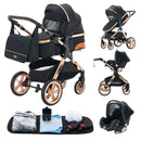 Luxurious Baby Stroller 3 in 1 Portable Travel Baby Carriage Folding Prams High Landscape Aluminum Frame Car for Newborn Baby