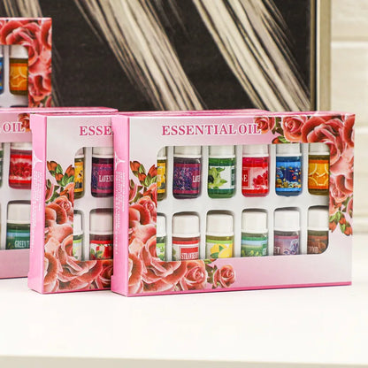 Óleo essencial de aromaterapia vegetal natural, ar condicionado, perfume, difusor de aroma, fragrância, umidificador, 3ml, 12pcs
