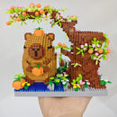 KNEW BUILT DIY Capybara Pen Holder Micro Mini Building Block Toy-Perfect for Students,Easy Assemble,Ideal Holiday Gift for Kids