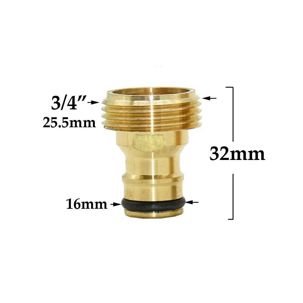 Conector rápido de manguera de latón de 1/2'', 5/8'', 3/4'' y 1'', accesorio de cierre de agua, rosca de cobre, adaptador para pistola de riego de jardín