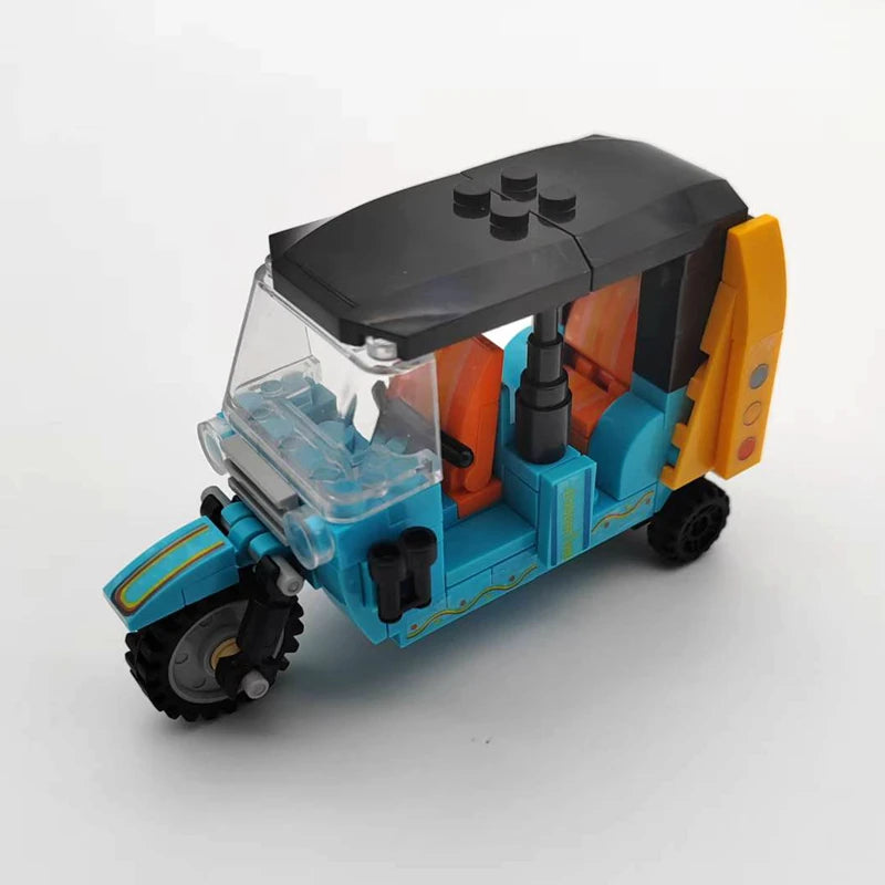 City Three-wheeled motorcycle Model MOC Building Blocks Vehicle Technical Bricks Birthday Gifts Toys for Kid Boys Children Adult